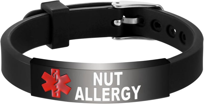 UNICGIFT Medical Alert Bracelet Dual-Sided Custom Engraved ID Identification Personalized Wristband for Women Adjustable Band Security Clasp - Image 1